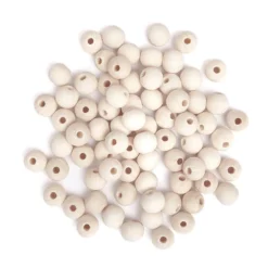 Koraliki, kulki drewniane - DpCraft - naturalne, 12 mm, 77 szt.