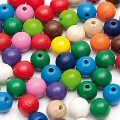 Koraliki, kulki drewniane - Rico Design - kolorowe, 14 mm, 25 szt.