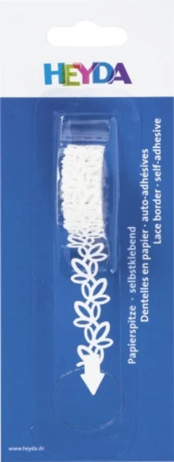Koronka papierowa, samoprzylepna Liście - Heyda - biała