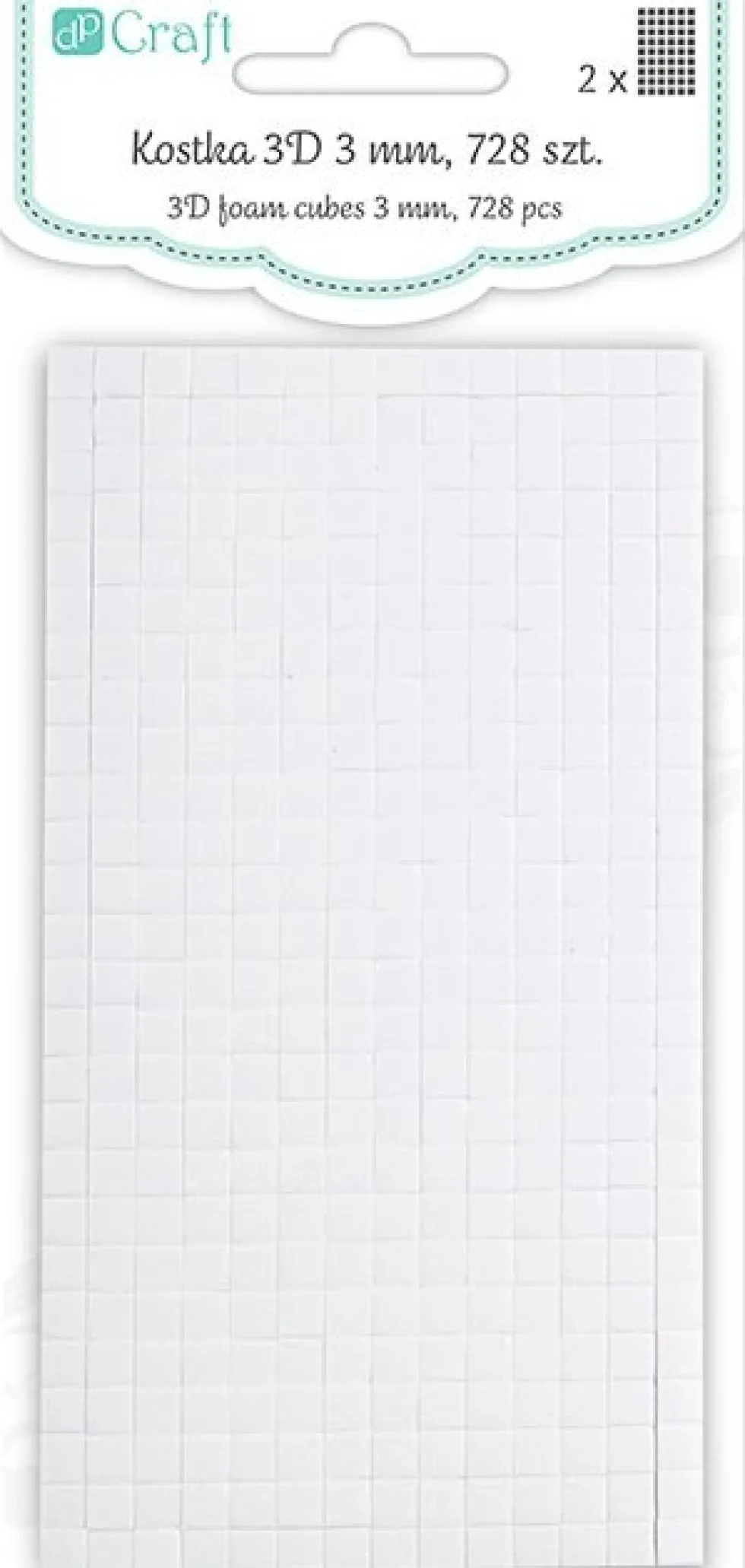 Kostka samoprzylepna 3D - DpCraft - 5 x 5 mm, 728 szt.