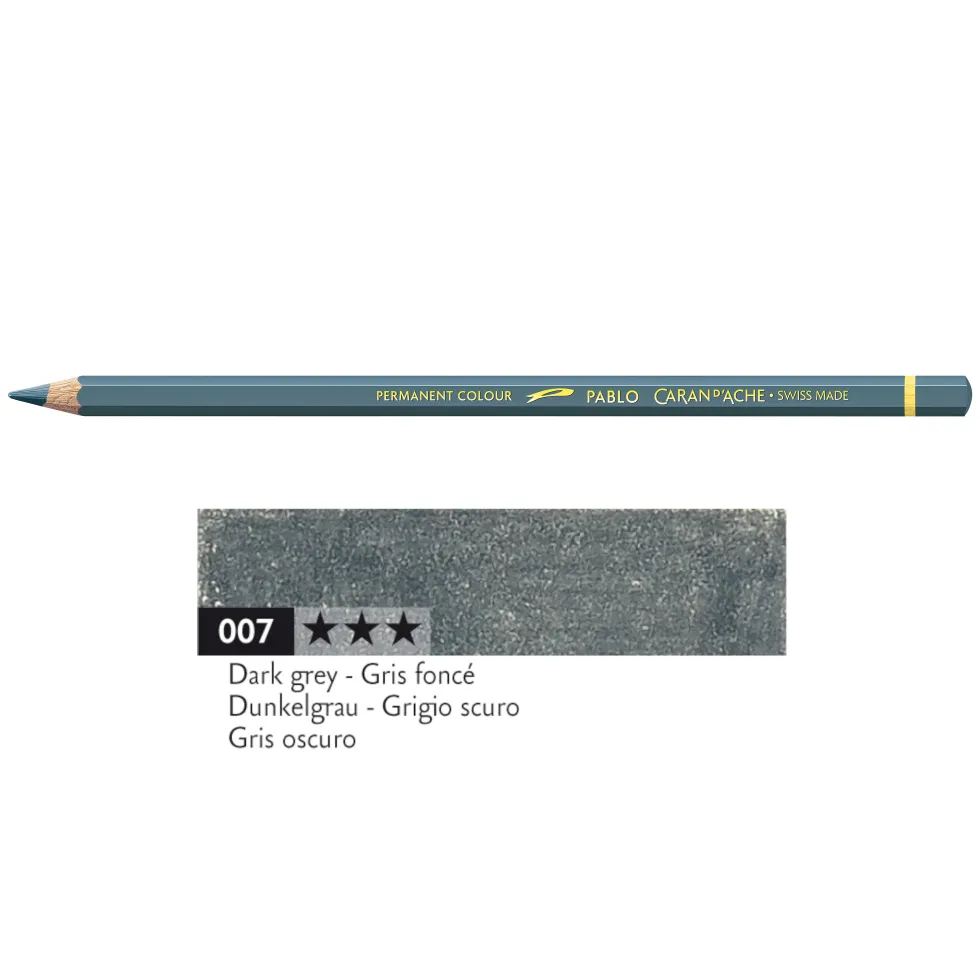 Kredka ołówkowa Pablo - Caran d'Ache - 007, Dark Grey
