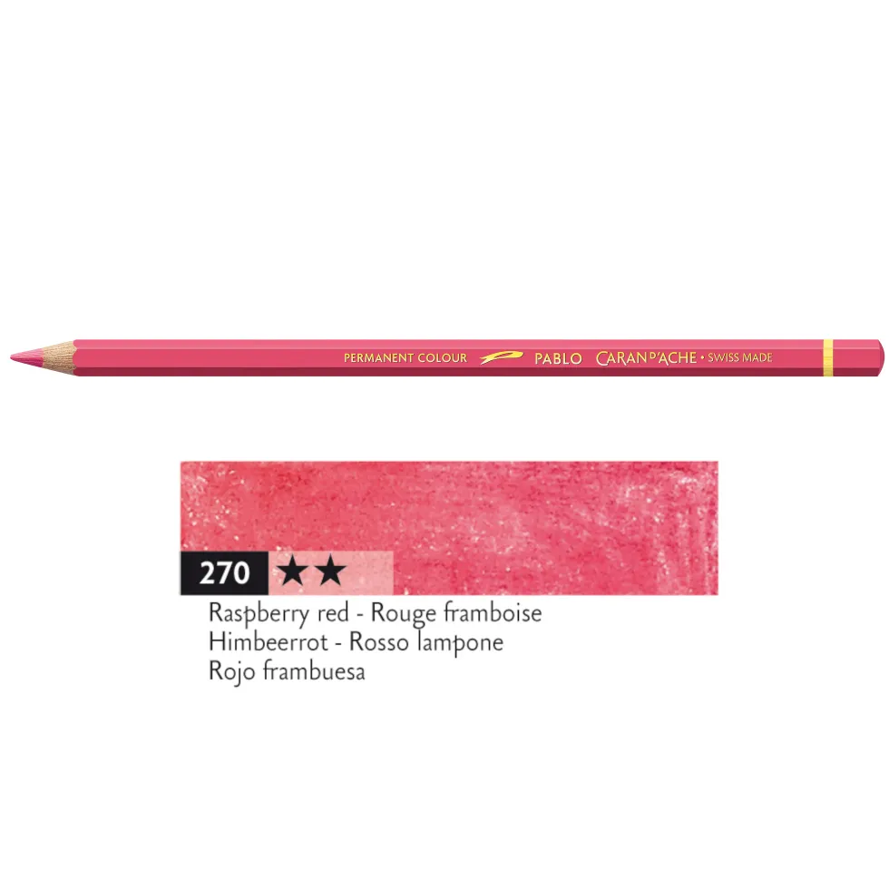 Kredka ołówkowa Pablo - Caran d'Ache - 270, Raspberry Red
