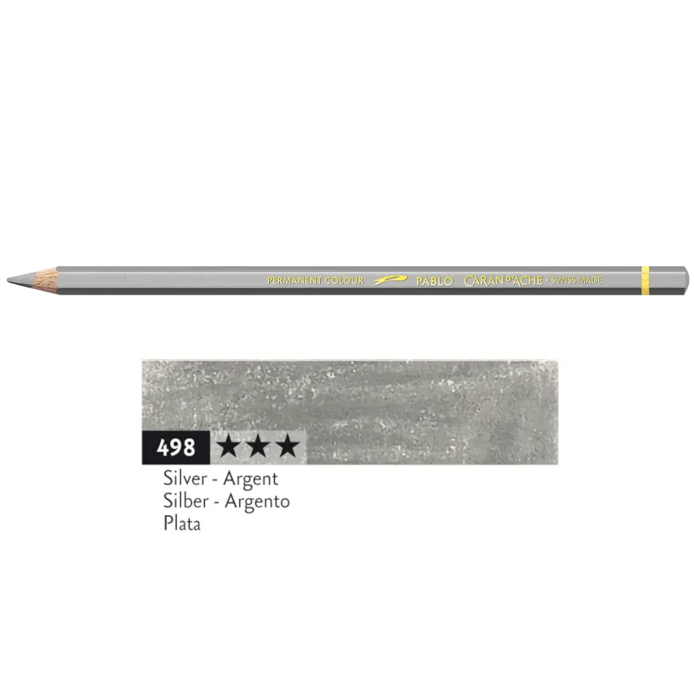 Kredka ołówkowa Pablo - Caran d'Ache - 498, Silver