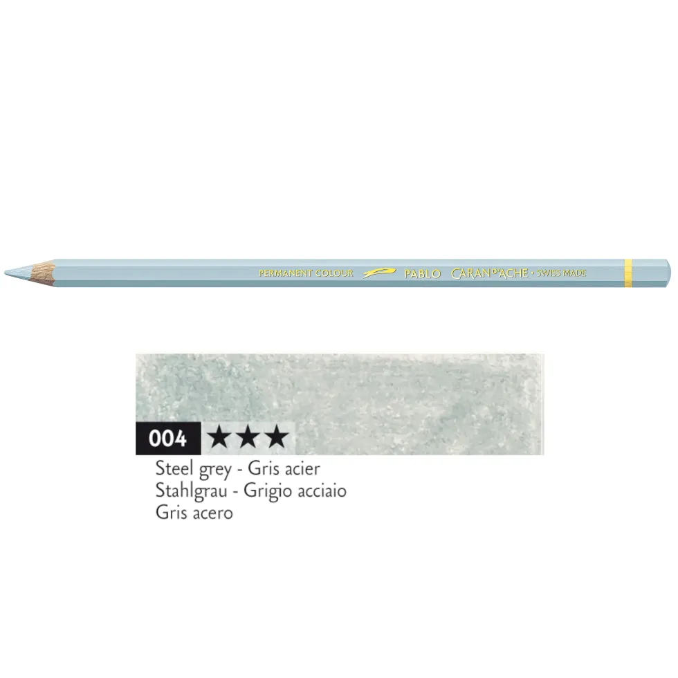Kredka ołówkowa Pablo - Caran d'Ache - 004, Steel Grey