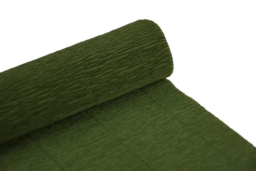 Krepina, bibuła włoska 180 g - Sage green, 50 x 250 cm