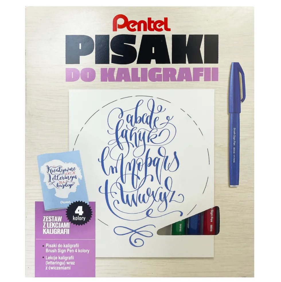 Kurs letteringu, zestaw do kaligrafii - Pentel - ABCD