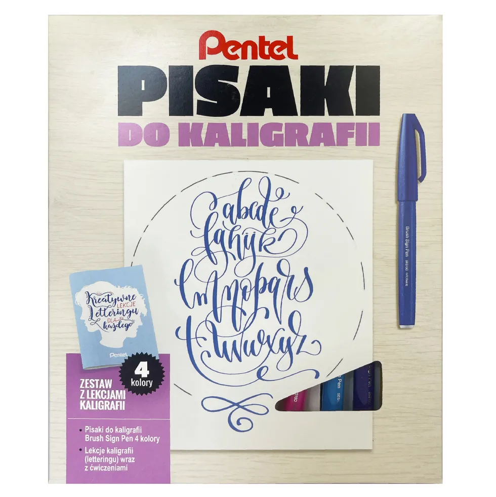 Kurs letteringu, zestaw do kaligrafii - Pentel - PSVY