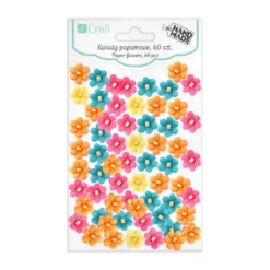 Kwiaty papierowe - DpCraft - kolorowe, 60 szt.