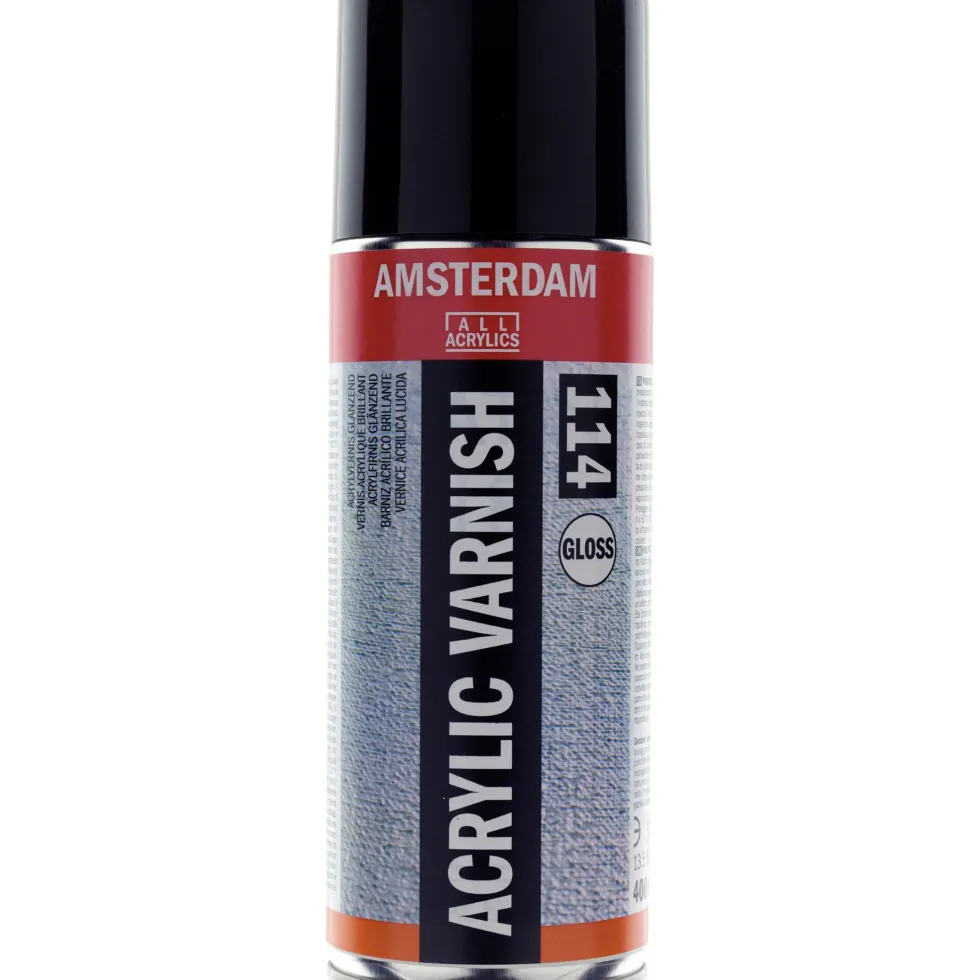 Lakier akrylowy, werniks końcowy w sprayu - Amsterdam - błyszczący, 400 ml