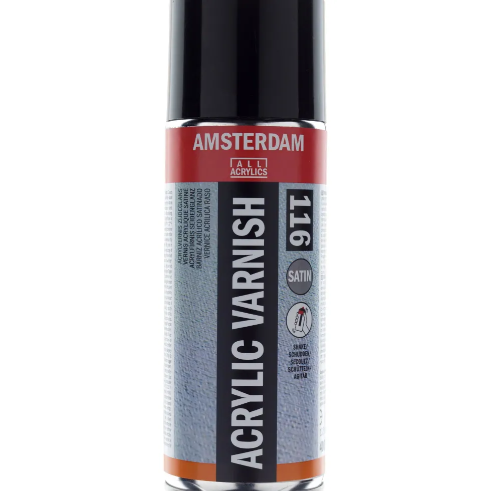 Lakier akrylowy, werniks końcowy w sprayu - Amsterdam - satynowy, 400 ml