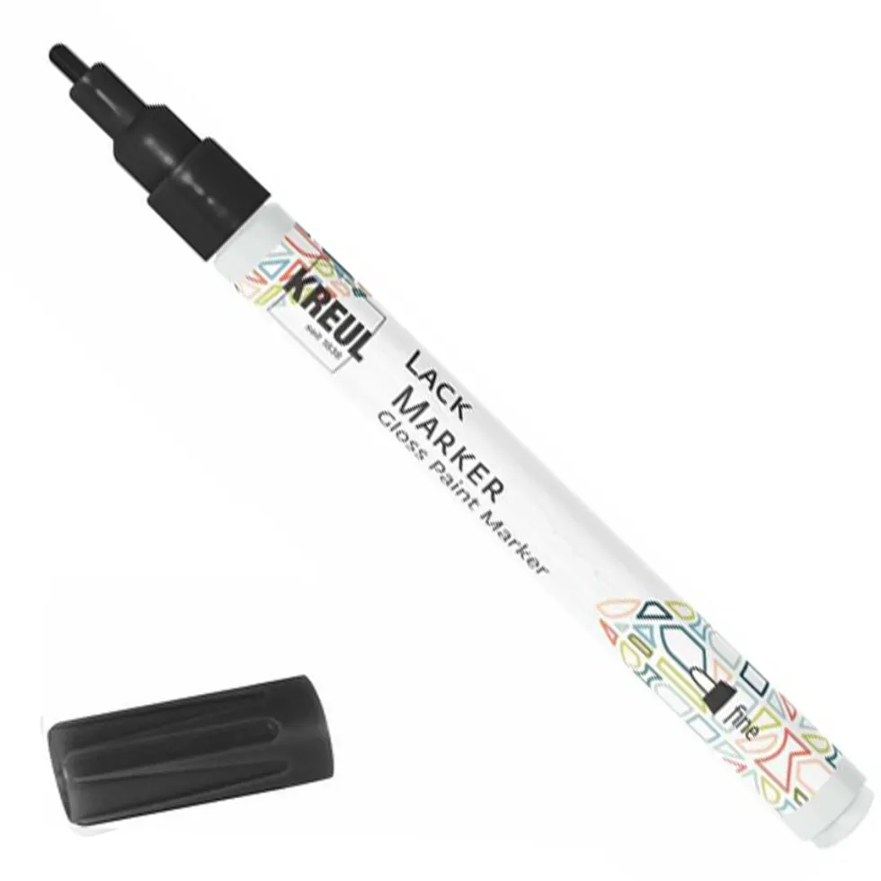Marker dekoracyjny Gloss Paint - Kreul - cienki, Black, 1-2 mm