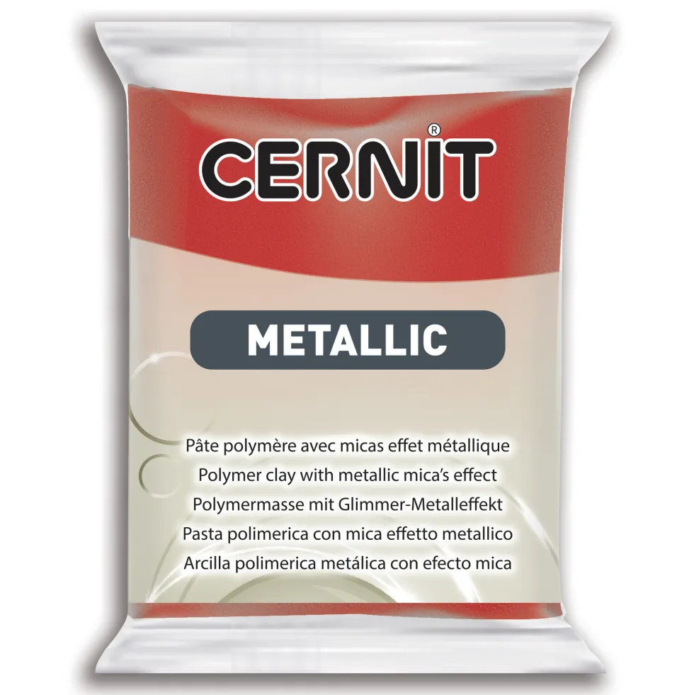 Masa termoutwardzalna Metallic - Cernit - 400, Red, 56 g