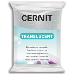 Masa termoutwardzalna Translucent - Cernit - 080, Glitter Silver, 56 g