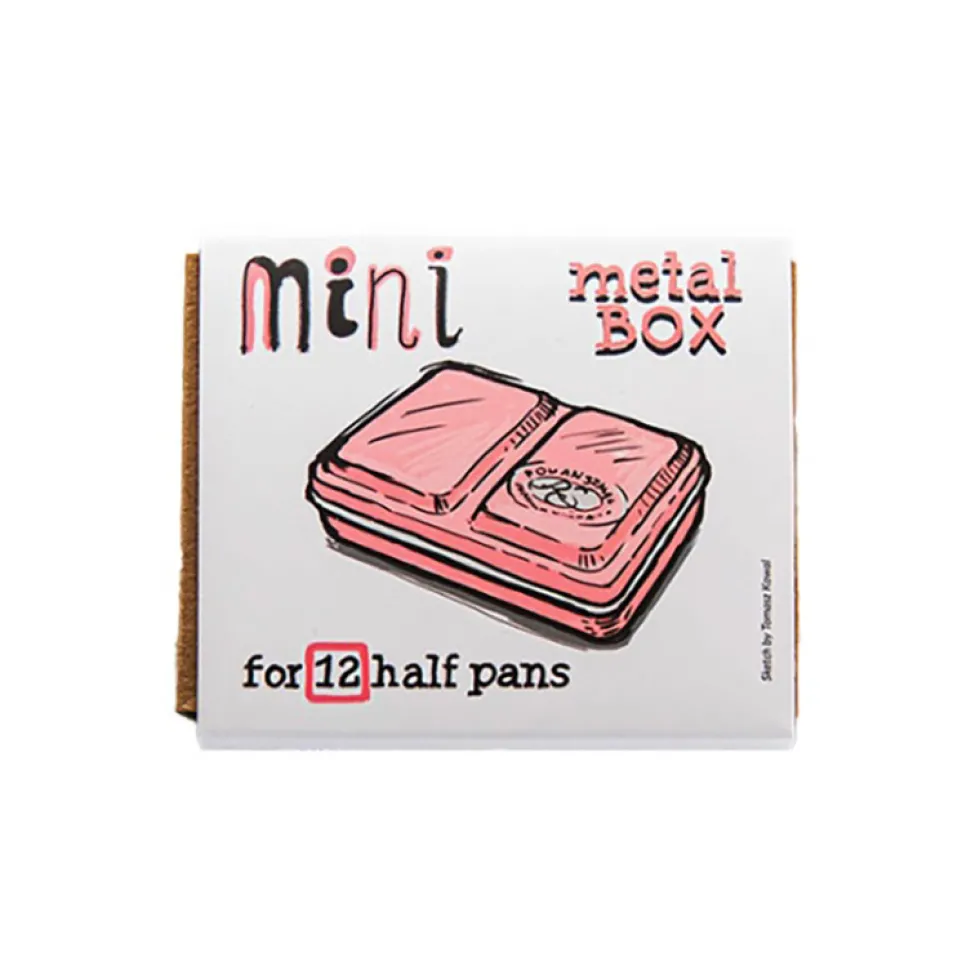 Metalowa kasetka Mini Box na 12 półkostek akwareli - Roman Szmal - Pink