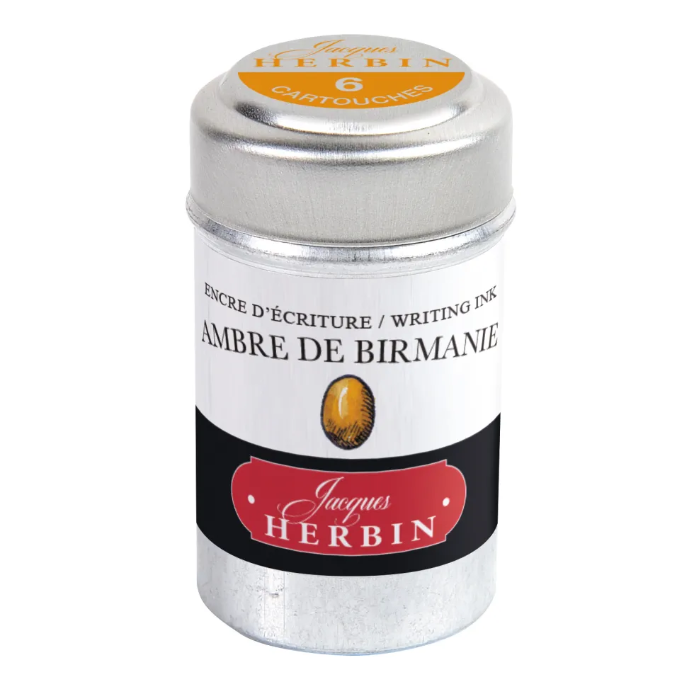 Naboje atramentowe - J.Herbin - Amber of Birmany 6 szt.