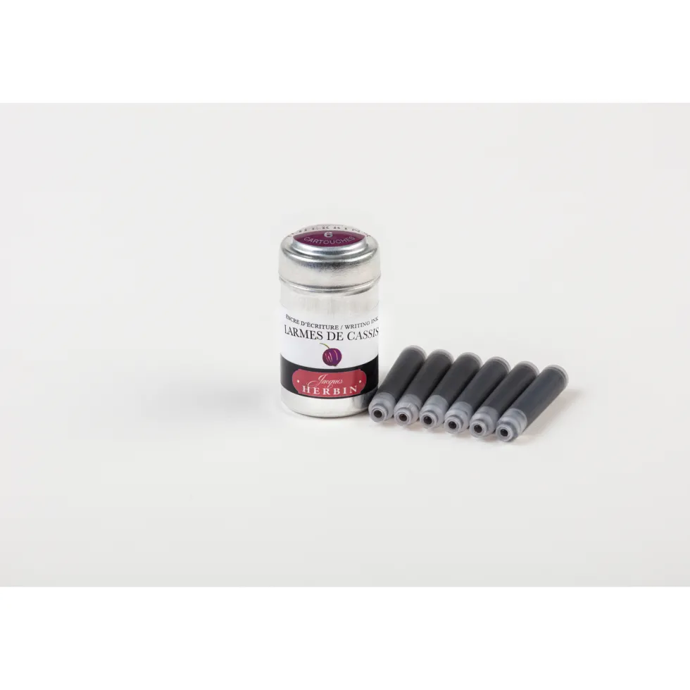 Naboje atramentowe - J.Herbin - Black Currant 6 szt.