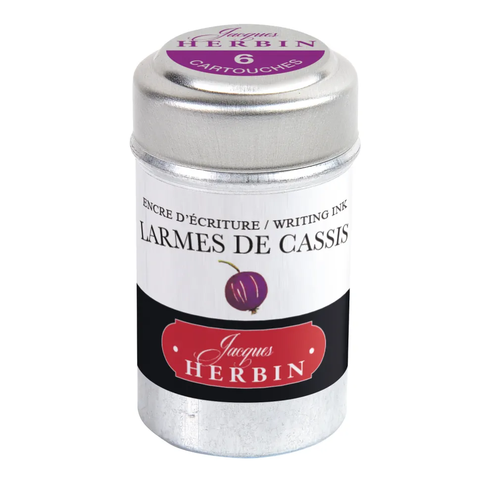 Naboje atramentowe - J.Herbin - Black Currant 6 szt.