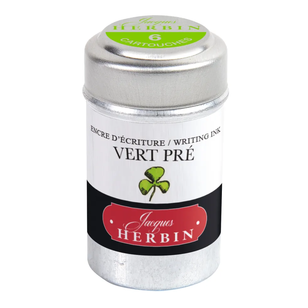 Naboje atramentowe - J.Herbin - Praire Green 6 szt.