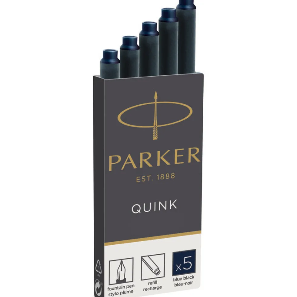 Naboje atramentowe Quink do piór wiecznych - Parker - granatowe, 5 szt.