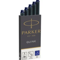 Naboje atramentowe Quink do piór wiecznych - Parker - niebieskie, 5 szt.