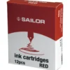 Naboje atramentowe - Sailor - Red 12 szt.