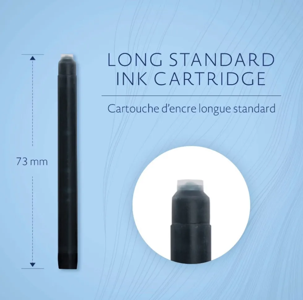 Naboje atramentowe - Waterman - Long, Intense Black, 8 szt.