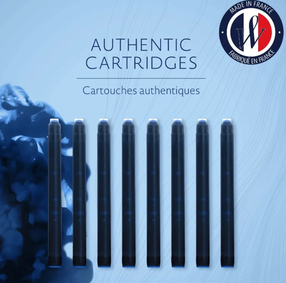 Naboje atramentowe - Waterman - Long, Mysterious Blue, 8 szt.