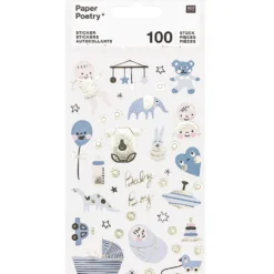 Naklejki Baby Boy - Paper Poetry - niebieskie, 100 szt.