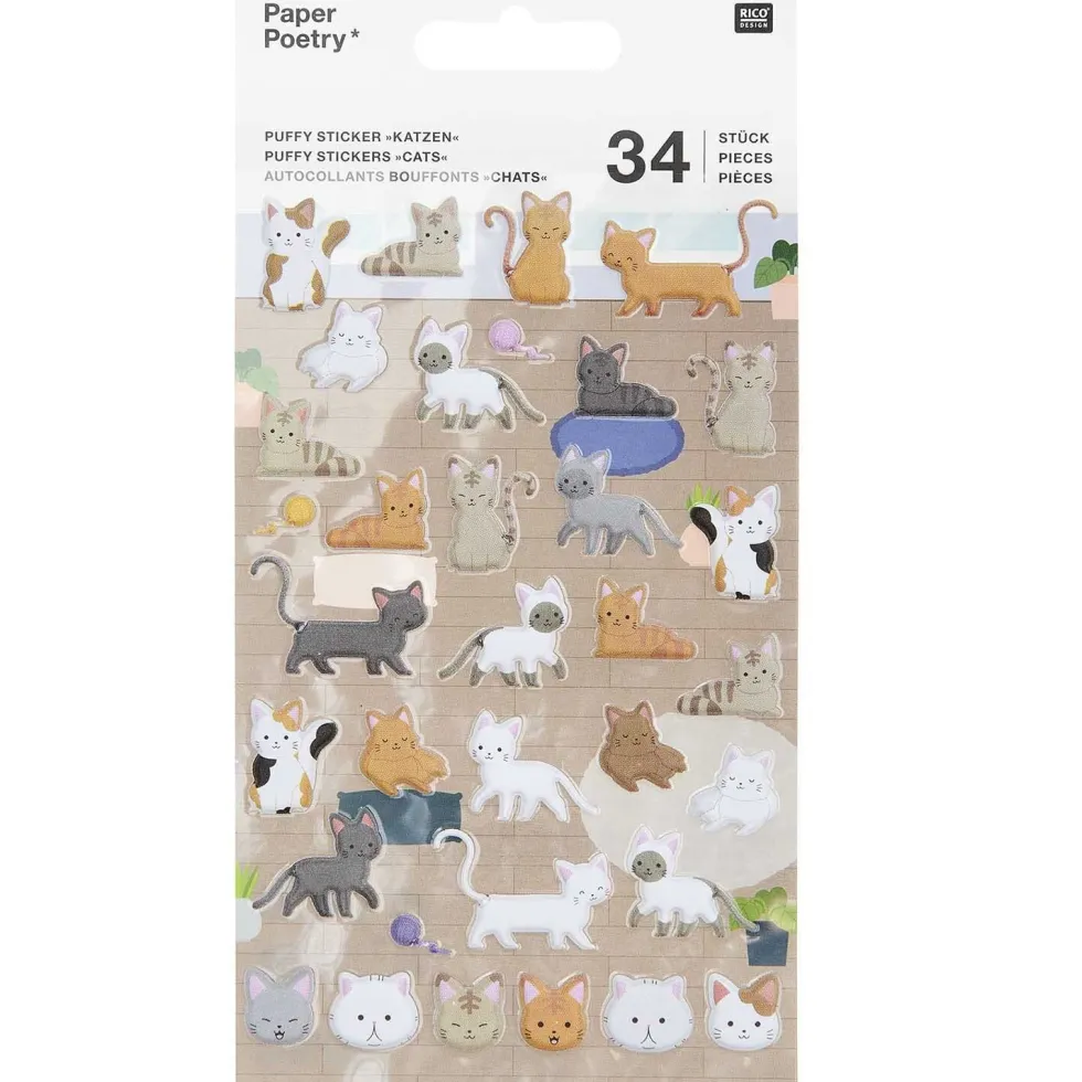 Naklejki 3D Cats - Paper Poetry - 34 szt.