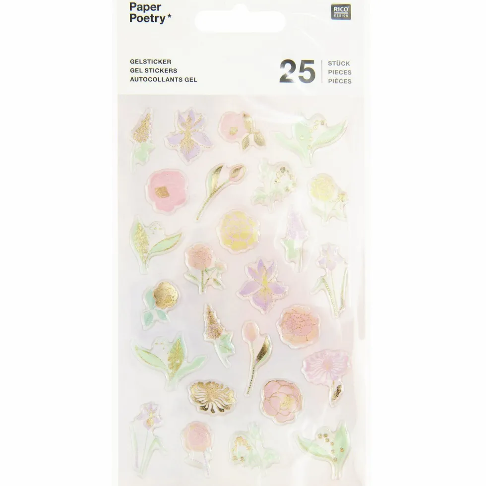 Naklejki żelowe Flowers Pastel - Paper Poetry - 25 szt.