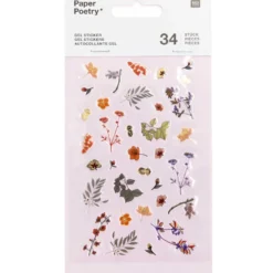 Naklejki żelowe Funny Fall - Paper Poetry - Kwiaty, 34 szt.