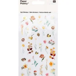 Naklejki żelowe - Paper Poetry - kwiaty, 35 szt.