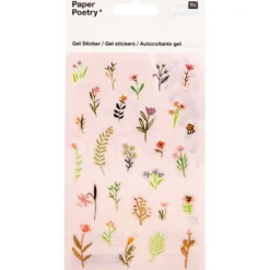 Naklejki żelowe - Paper Poetry - kwiaty, 26 szt.