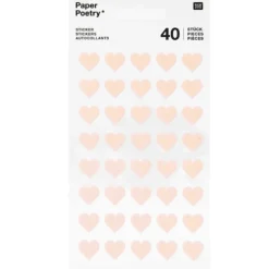 Naklejki filcowe Serca - Paper Poetry - małe, beżowe, 40 szt.
