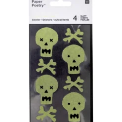 Naklejki fluorescencyjne - Paper Poetry - Czaszki, 32 szt.