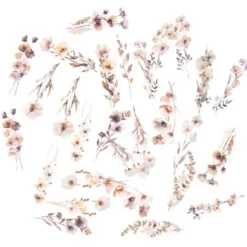 Naklejki foliowe Kwiaty - DpCraft - Beige Mist 30 szt.