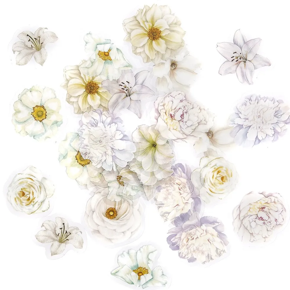 Naklejki foliowe Kwiaty - DpCraft - Moonlight White 30 szt.