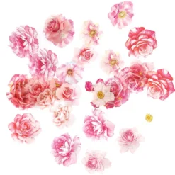 Naklejki foliowe Kwiaty - DpCraft - Romantic Pink 30 szt.