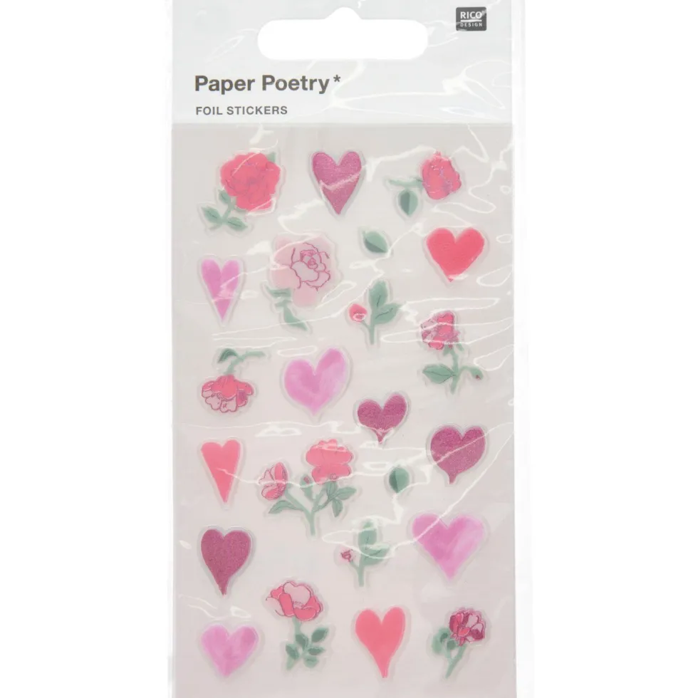 Naklejki foliowe La Vie en Rose Hearts & Flowers - Paper Poetry