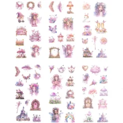 Naklejki foliowe Wróżki - DpCraft - Crystal Pink 6 ark.