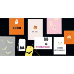 Naklejki halloweenowe z brokatem - Paper Poetry - Czaszki, 8 szt.