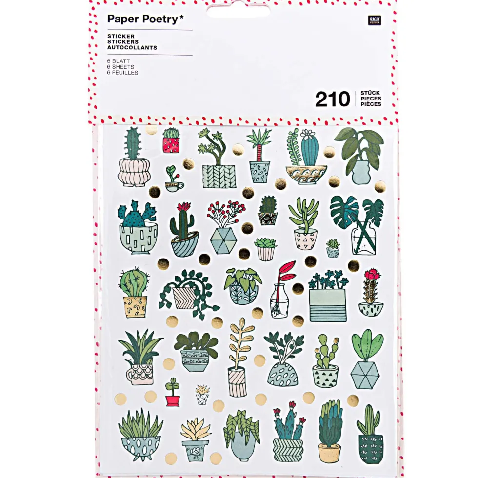 Naklejki Hygge - Paper Poetry - rośliny, 210 szt.