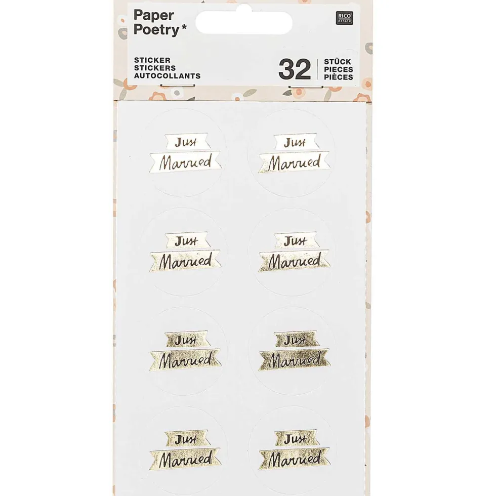 Naklejki - Paper Poetry - Just Married, 32 szt.