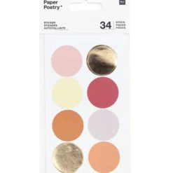 Naklejki - Paper Poetry - odcienie pomarańczowego, 34 szt.