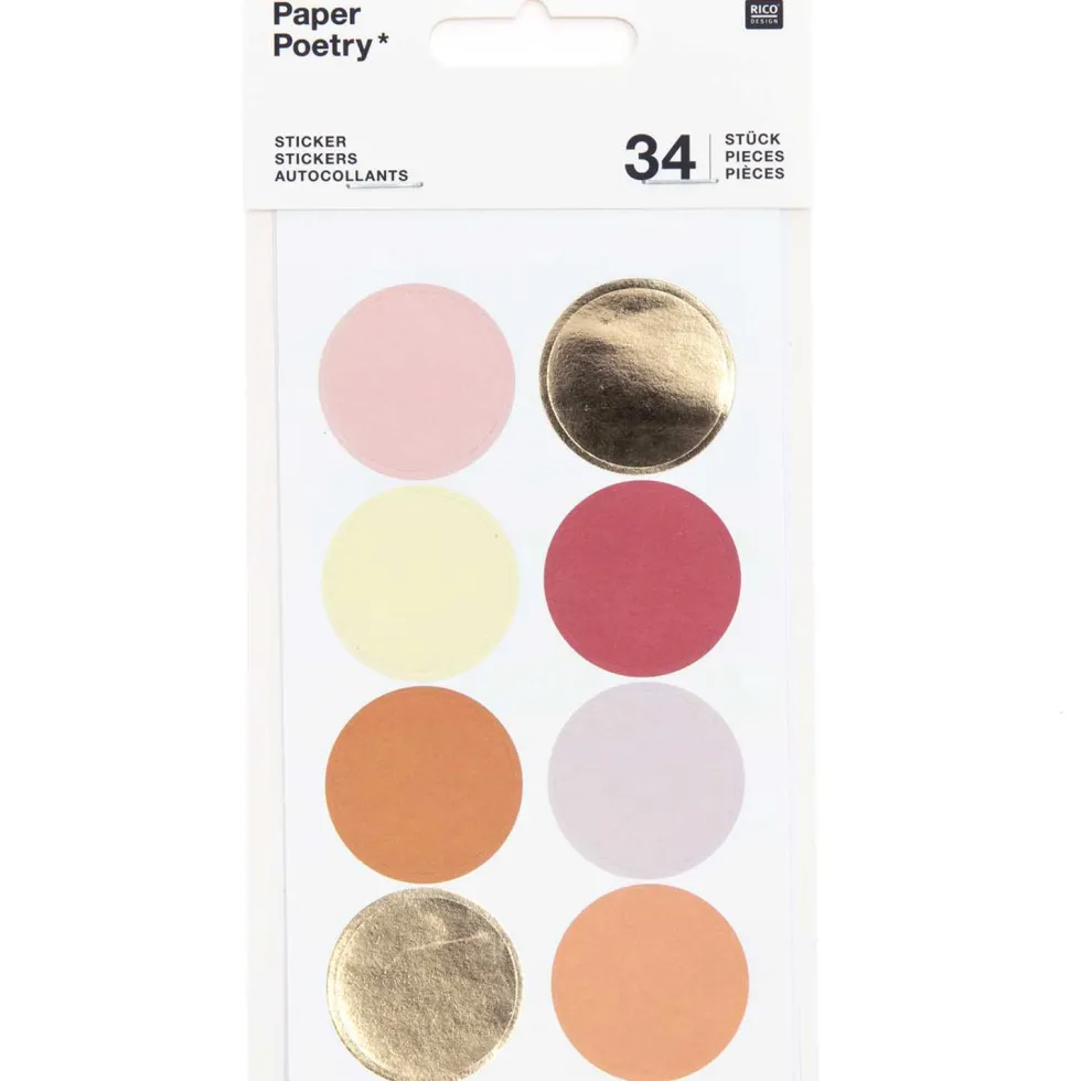 Naklejki - Paper Poetry - odcienie pomarańczowego, 34 szt.