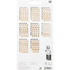 Naklejki papierowe, Alfabet - Paper Poetry - Black & Gold, 16 arkuszy