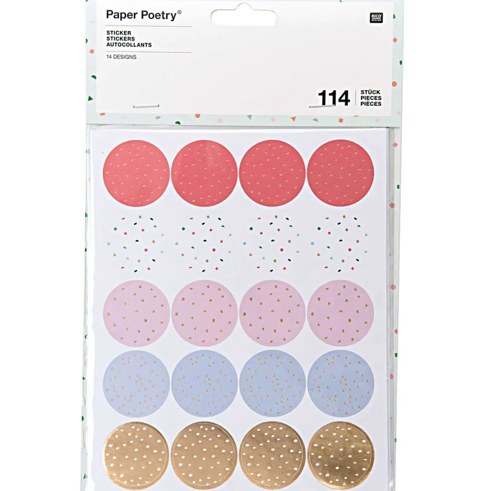 Naklejki papierowe kółka Confetti - Paper Poetry - 114 szt.