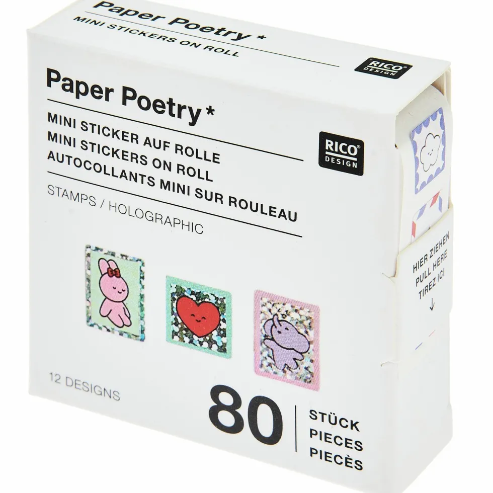 Naklejki papierowe na rolce Chingu - Paper Poetry - 80 szt.