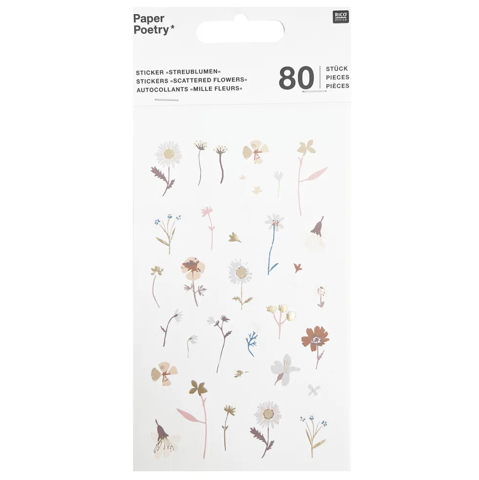 Naklejki Scattered Flowers - Rico Design - 80 szt.