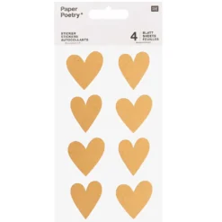 Naklejki serca - Paper Poetry - kraft, 32 szt.
